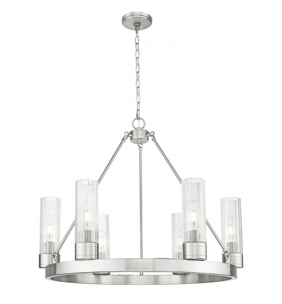 Boreas - 6 Light - 29 inch - Satin Nickel - Chandelier