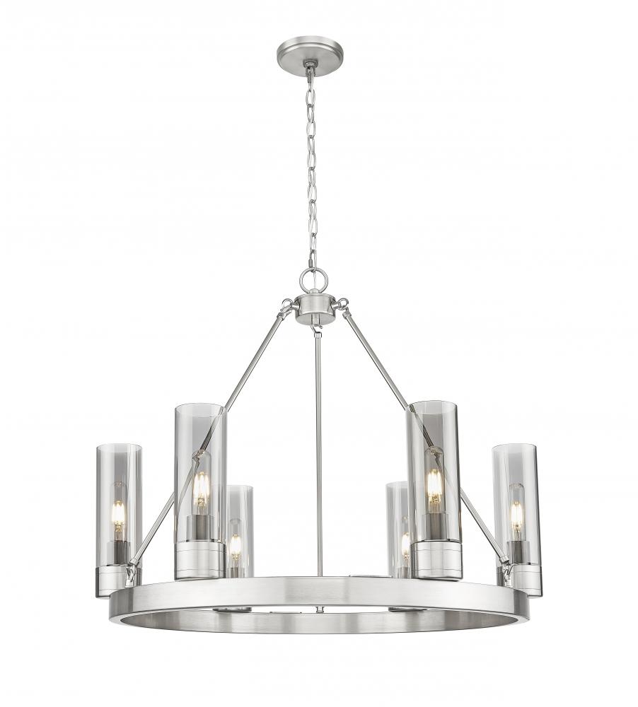 Boreas - 6 Light - 29 inch - Satin Nickel - Chandelier