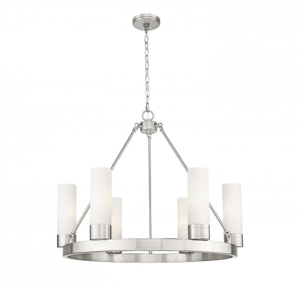 Boreas - 6 Light - 29 inch - Satin Nickel - Chandelier
