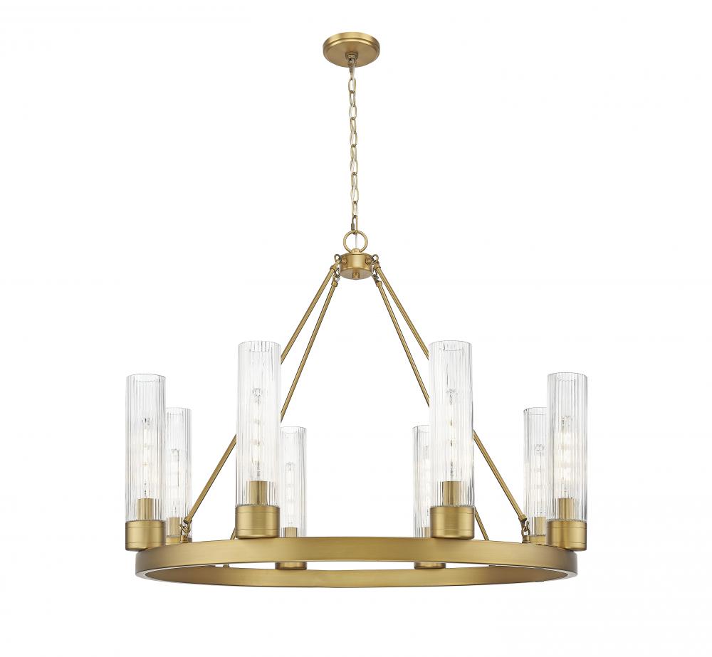 Boreas - 8 Light - 36 inch - Brushed Brass - Chandelier