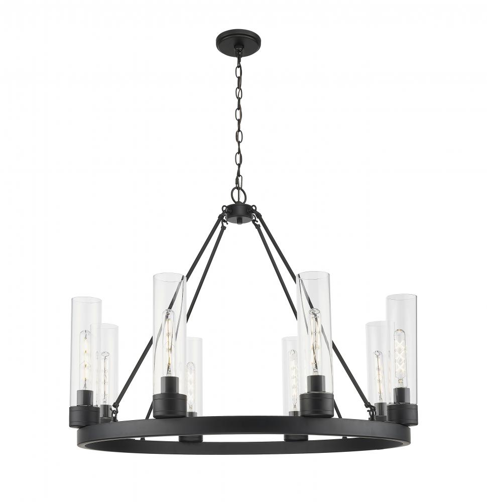 Boreas - 8 Light - 36 inch - Matte Black - Chandelier