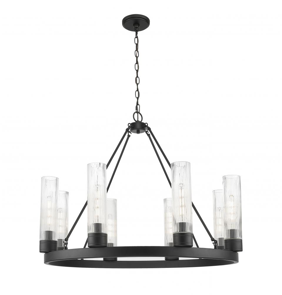 Boreas - 8 Light - 36 inch - Matte Black - Chandelier