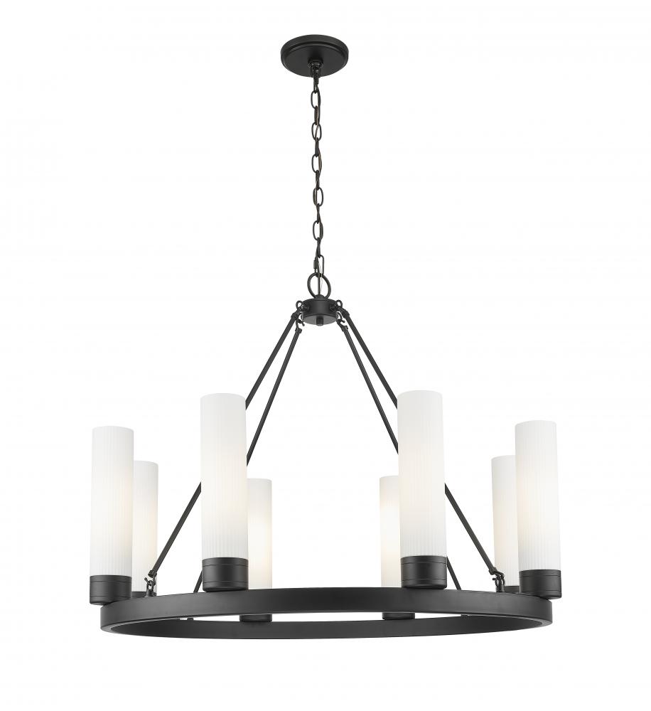 Boreas - 8 Light - 36 inch - Matte Black - Chandelier