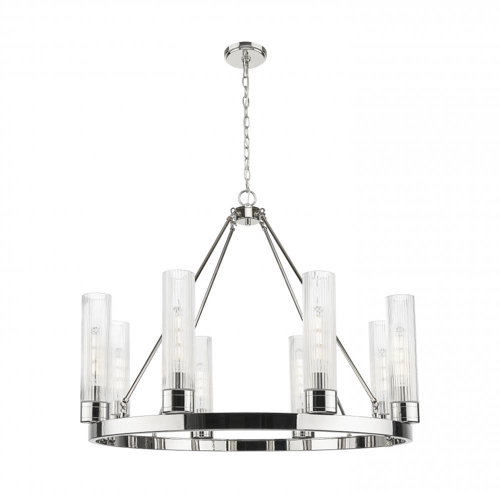 Boreas - 8 Light - 36 inch - Polished Nickel - Chandelier