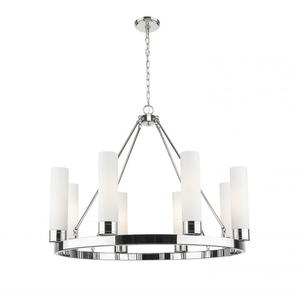 Boreas - 8 Light - 36 inch - Polished Nickel - Chandelier