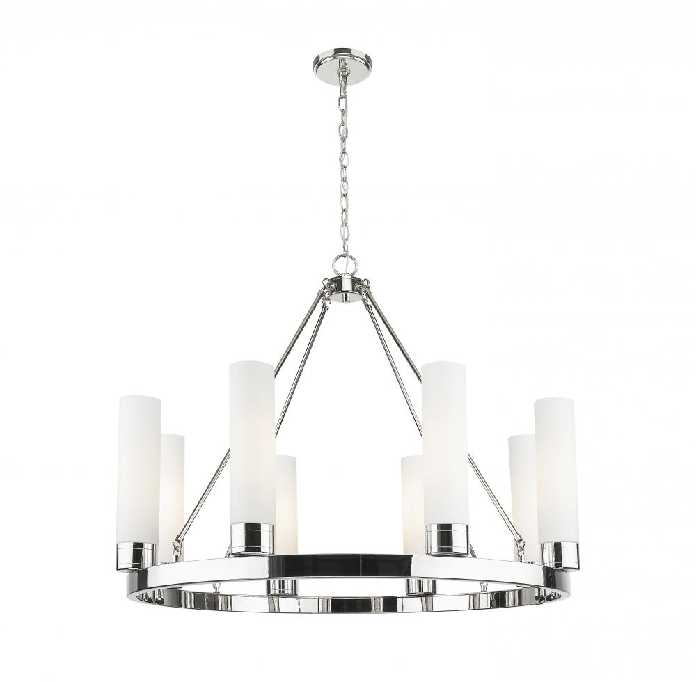 Boreas - 8 Light - 36 inch - Polished Nickel - Chandelier