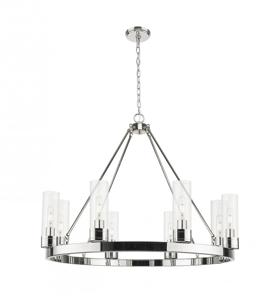 Boreas - 8 Light - 36 inch - Polished Nickel - Chandelier