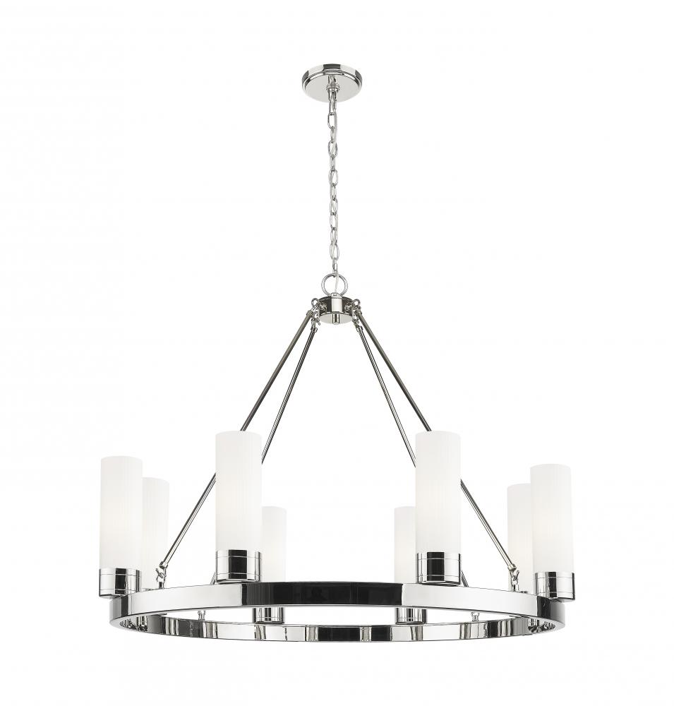 Boreas - 8 Light - 36 inch - Polished Nickel - Chandelier