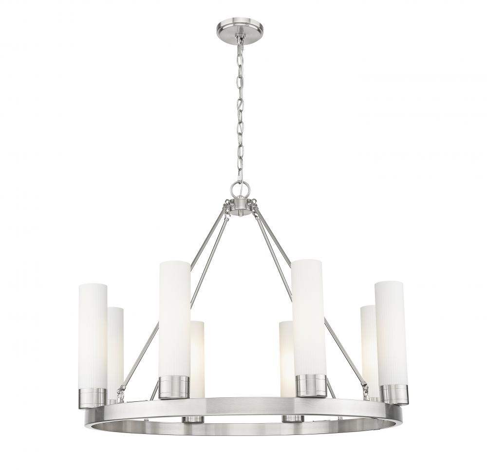 Boreas - 8 Light - 36 inch - Satin Nickel - Chandelier