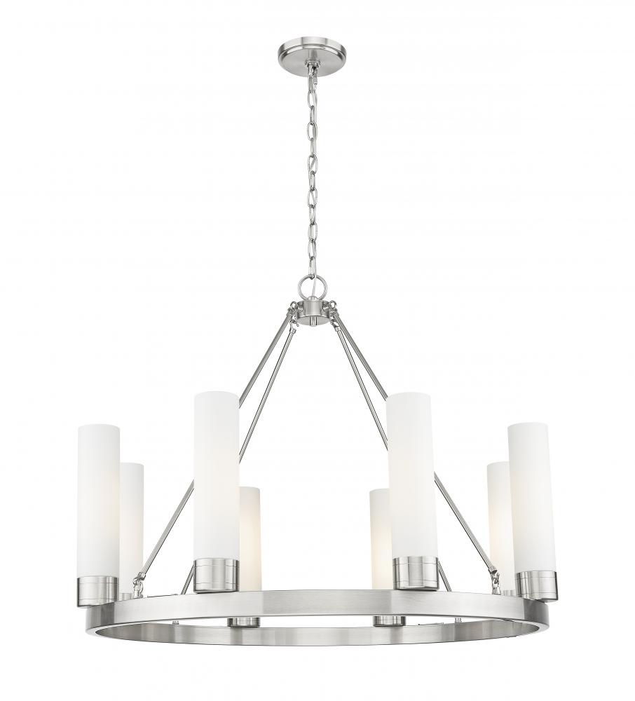 Boreas - 8 Light - 36 inch - Satin Nickel - Chandelier