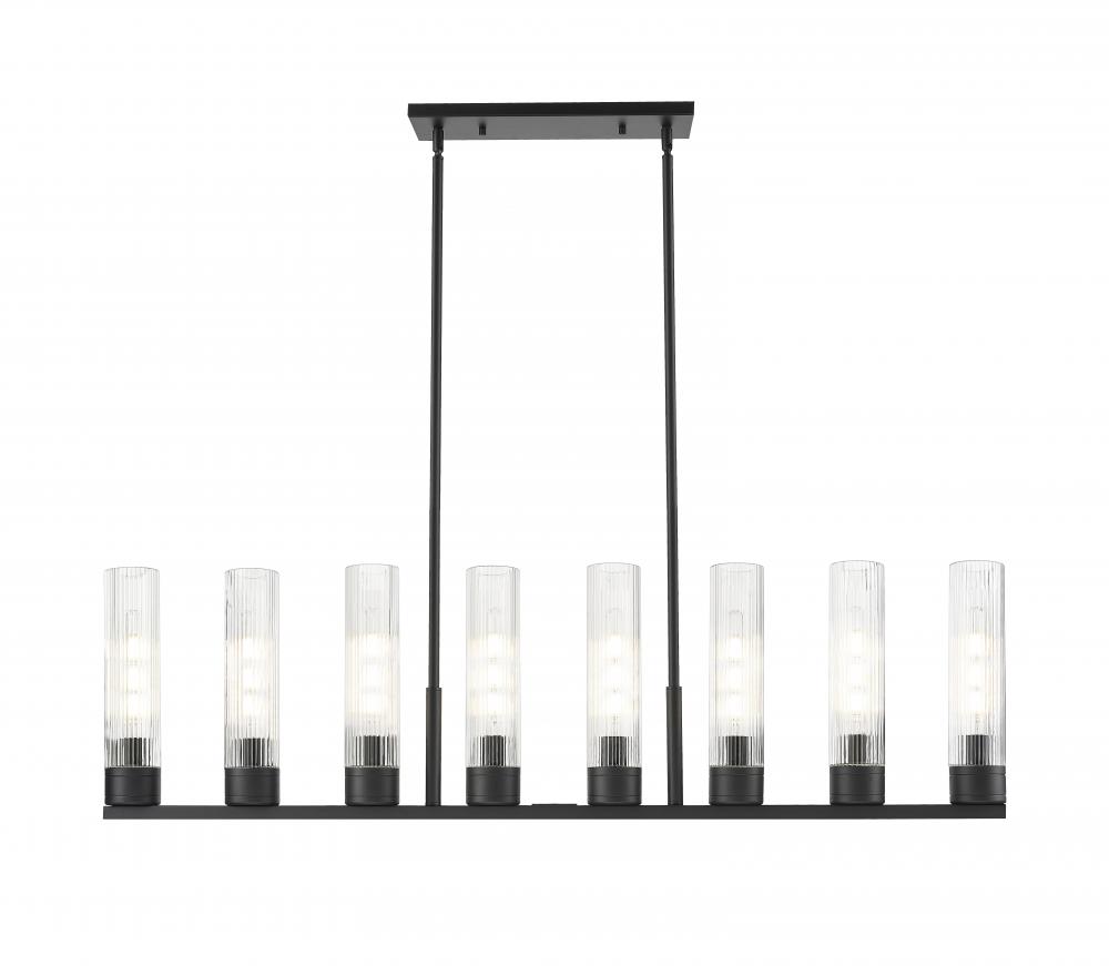 Boreas - 8 Light - 48 inch - Matte Black - Linear Pendant