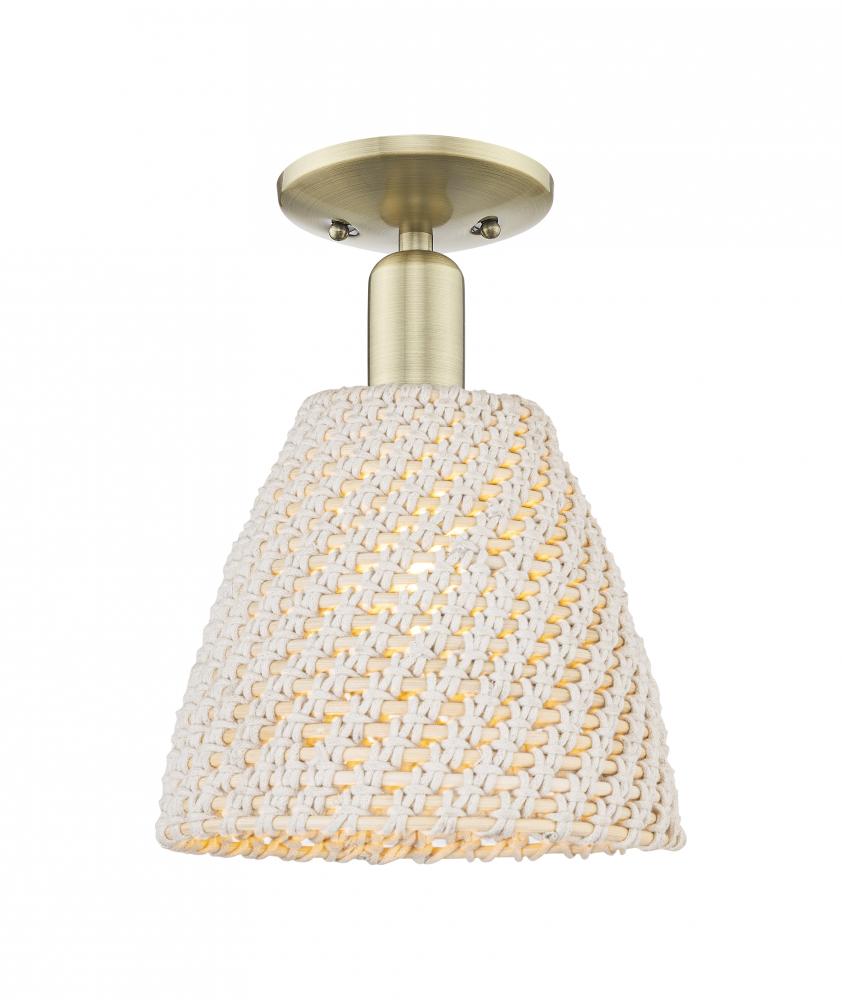 Bristol Natural - 1 Light - 6 inch - Antique Brass - Semi-Flush Mount