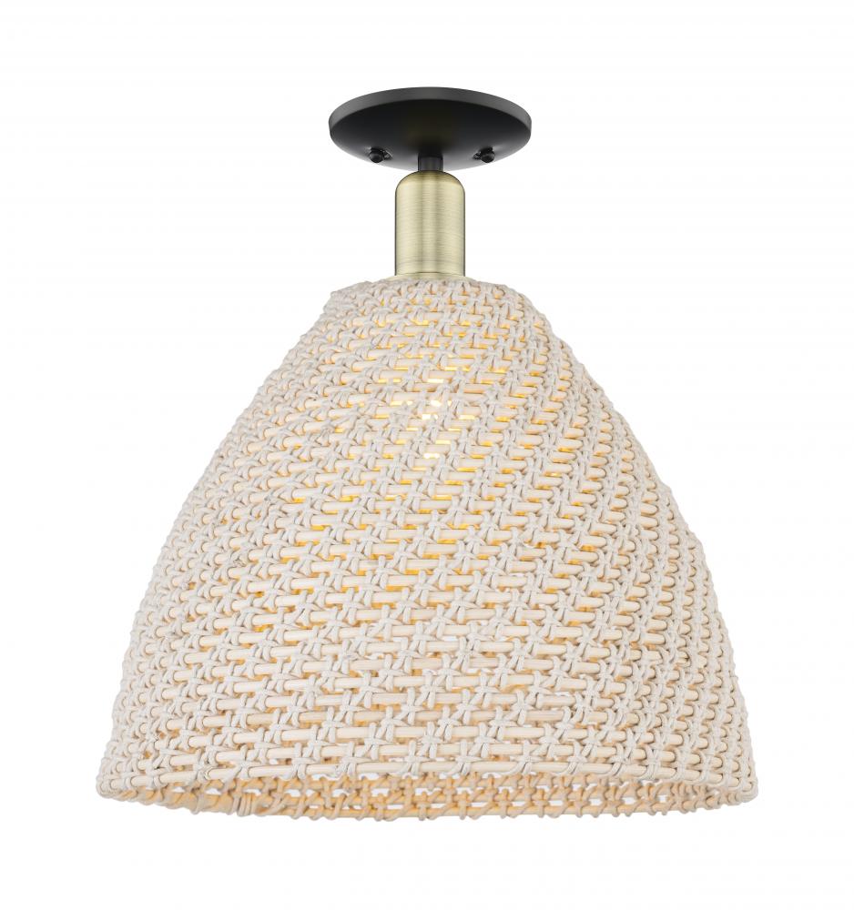 Bristol Natural - 1 Light - 6 inch - Black Antique Brass - Semi-Flush Mount