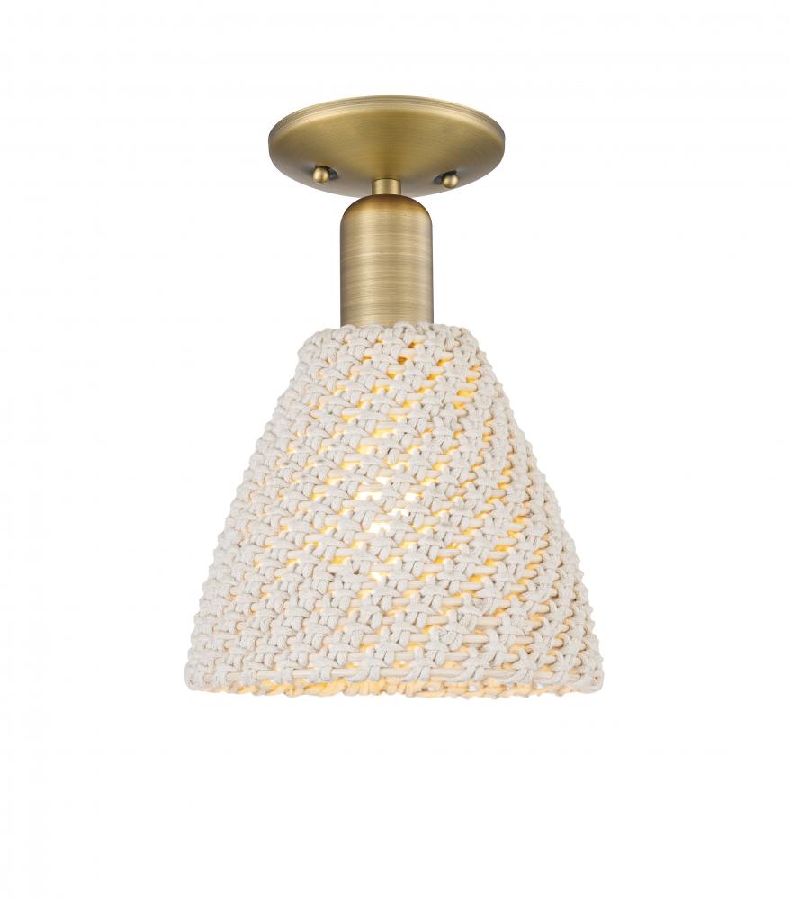 Bristol Natural - 1 Light - 6 inch - Brushed Brass - Semi-Flush Mount