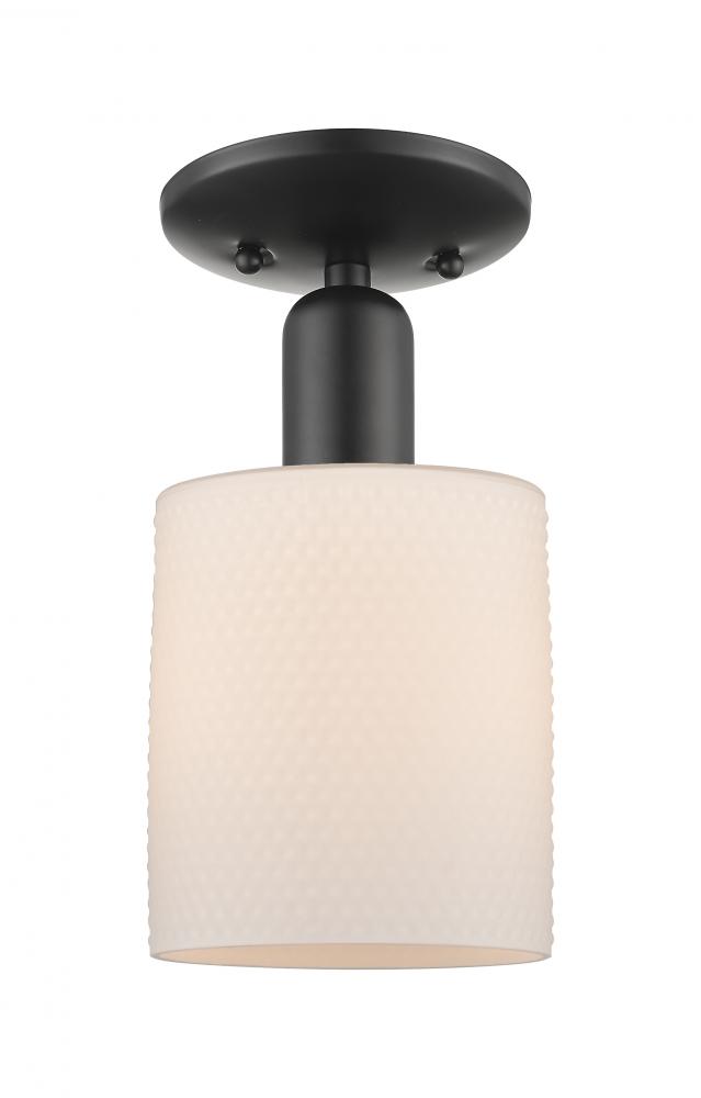 Cobbleskill - 1 Light - 5 inch - Matte Black - Semi-Flush Mount