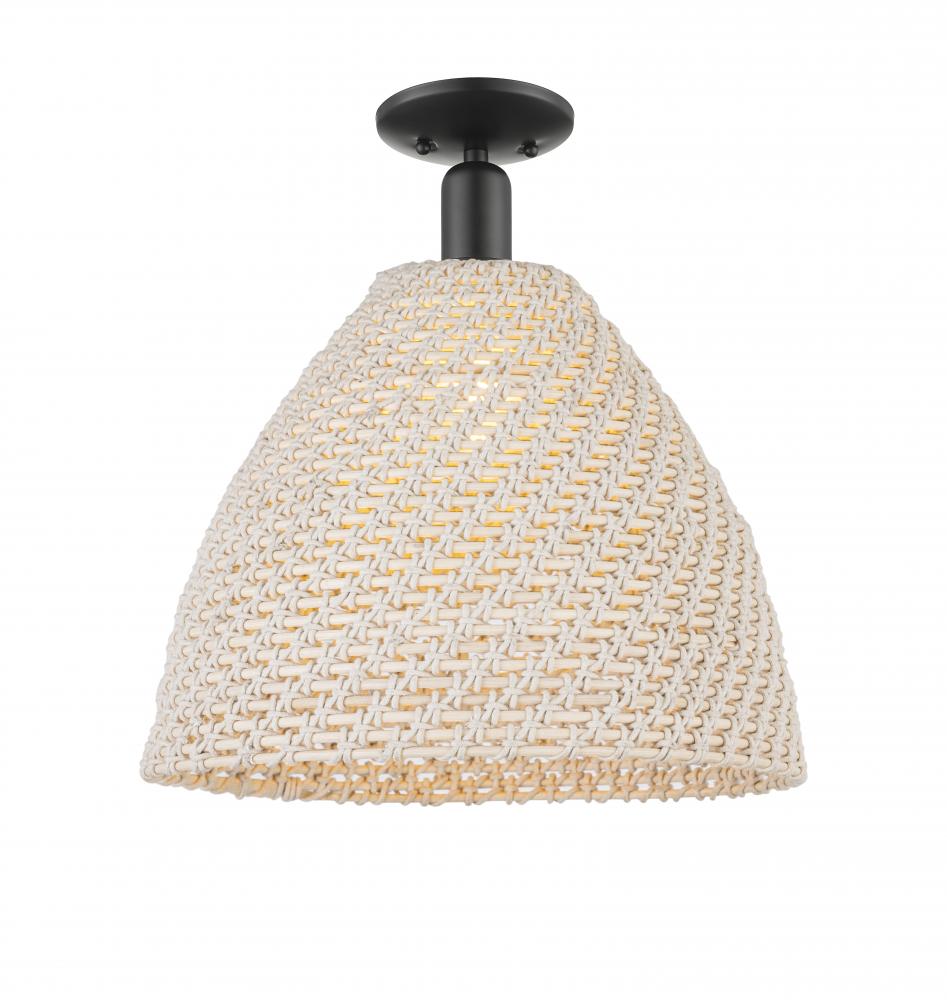 Bristol Natural - 1 Light - 6 inch - Matte Black - Semi-Flush Mount