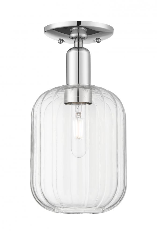 Preston Cylinder - 1 Light - 6 inch - Polished Chrome - Semi-Flush Mount