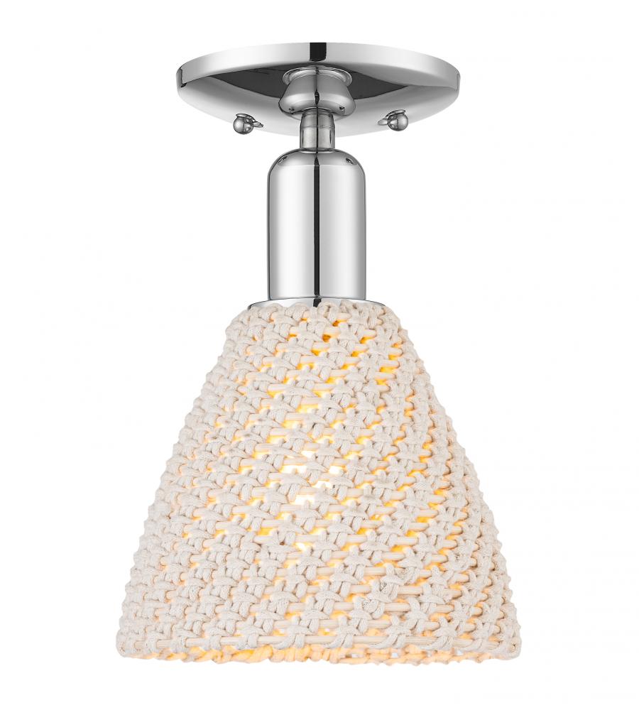 Bristol Natural - 1 Light - 6 inch - Polished Chrome - Semi-Flush Mount