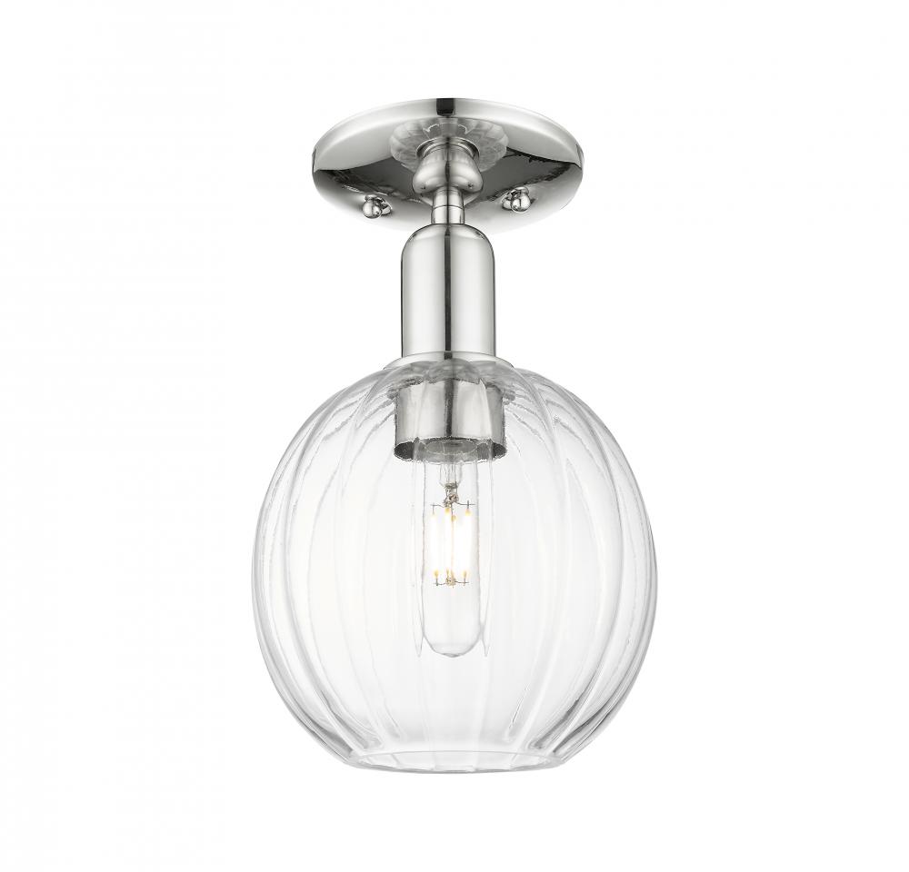 Preston Globe - 1 Light - 6 inch - Polished Nickel - Semi-Flush Mount