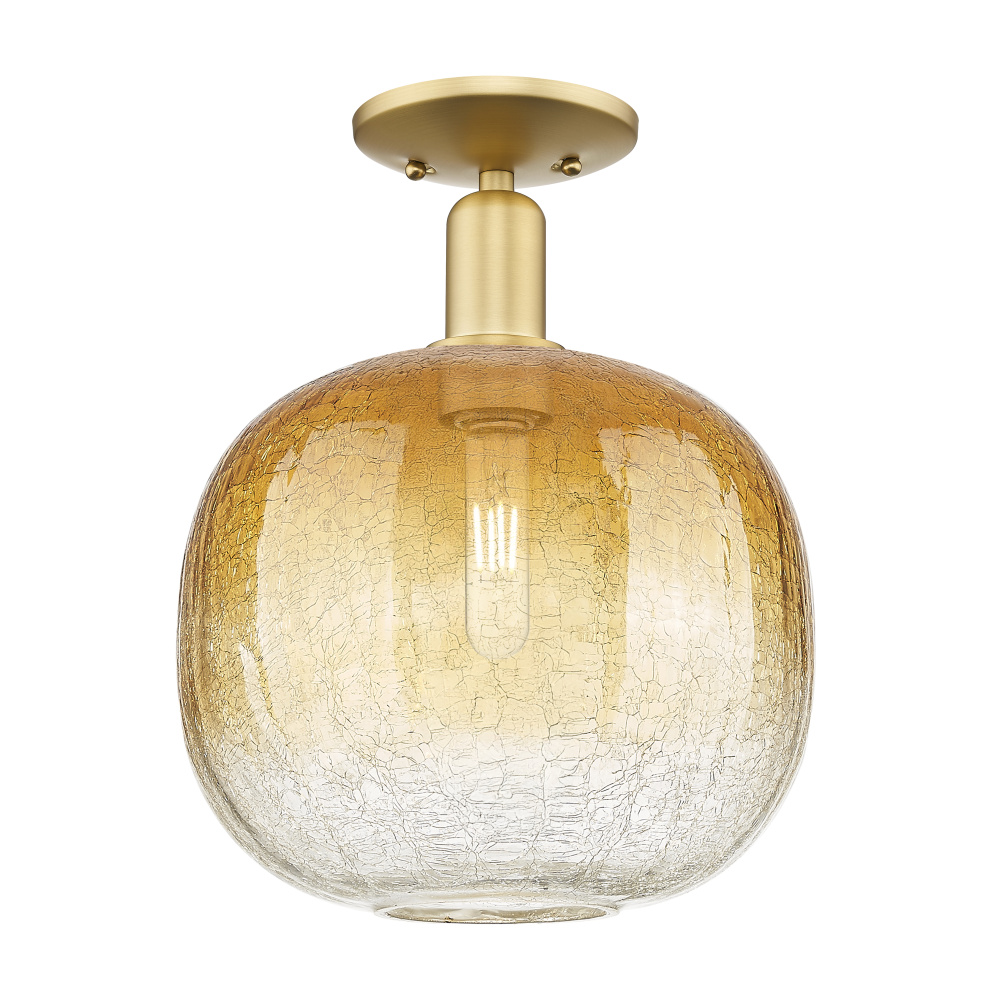 Brookhaven Sphere - 1 Light - 6 inch - Satin Gold - Semi-Flush Mount