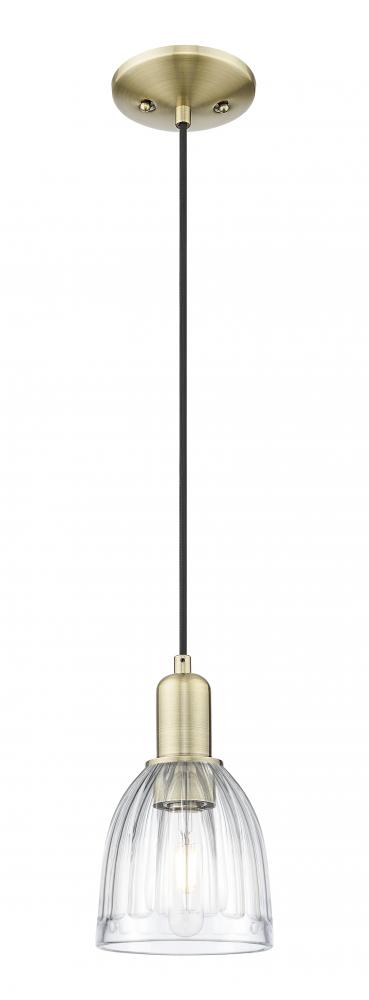 Brookfield - 1 Light - 6 inch - Antique Brass - Cord hung - Mini Pendant