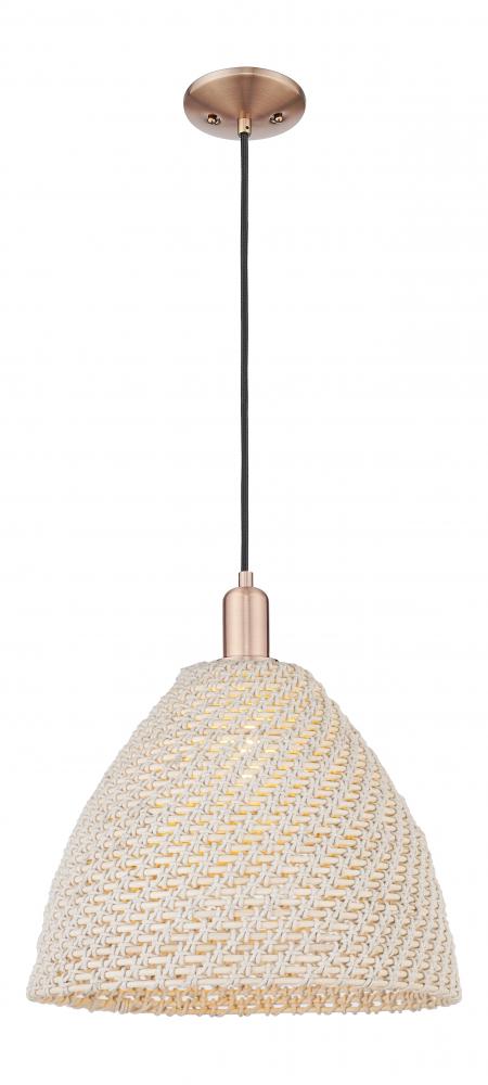 Bristol Natural - 1 Light - 6 inch - Antique Copper - Cord hung - Mini Pendant