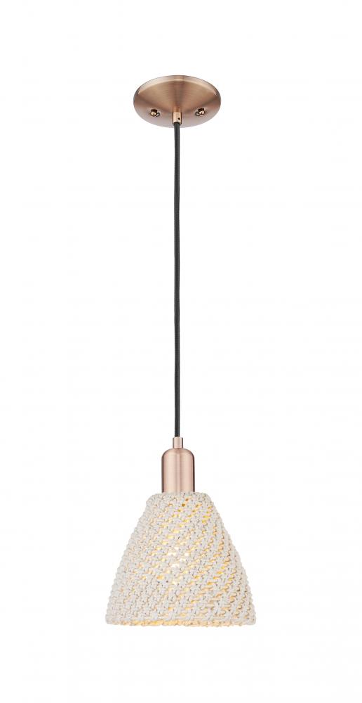 Bristol Natural - 1 Light - 6 inch - Antique Copper - Cord hung - Mini Pendant