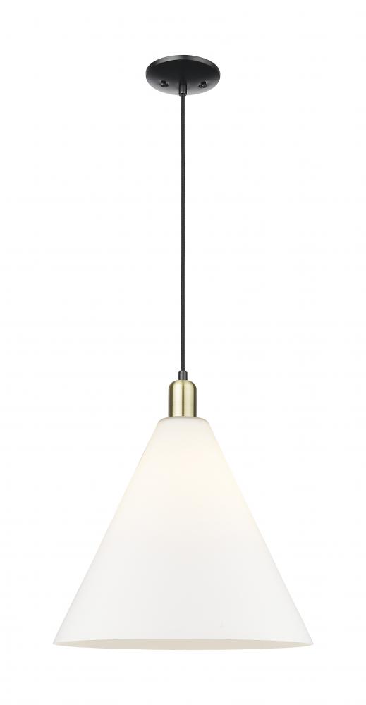 Berkshire Glass - 1 Light - 16 inch - Black Antique Brass - Cord hung - Mini Pendant