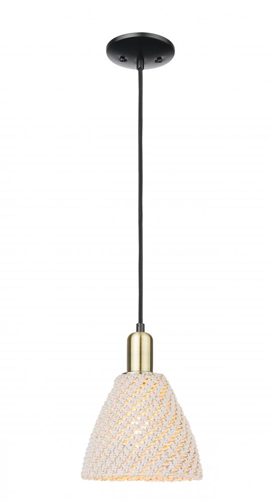 Bristol Natural - 1 Light - 6 inch - Black Antique Brass - Cord hung - Mini Pendant