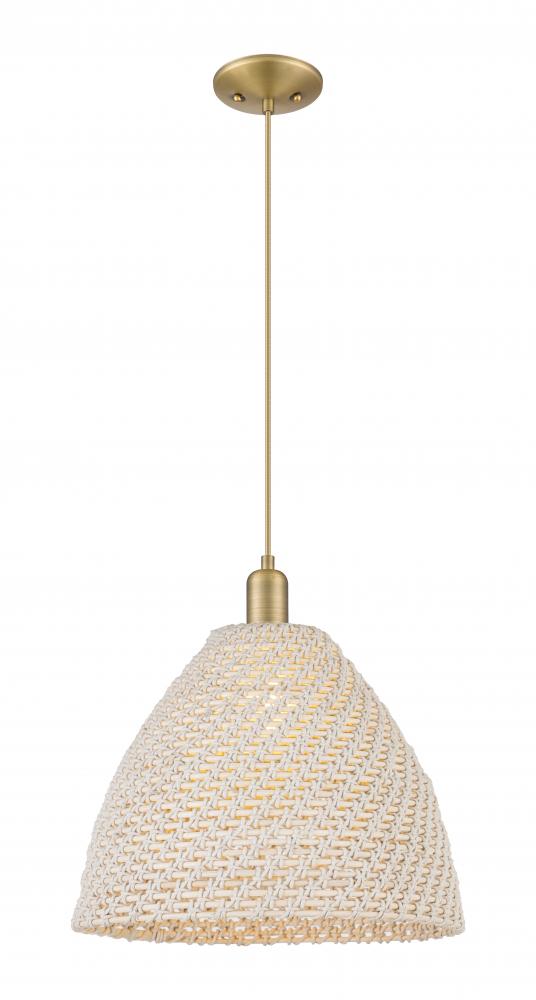 Bristol Natural - 1 Light - 6 inch - Brushed Brass - Cord hung - Mini Pendant