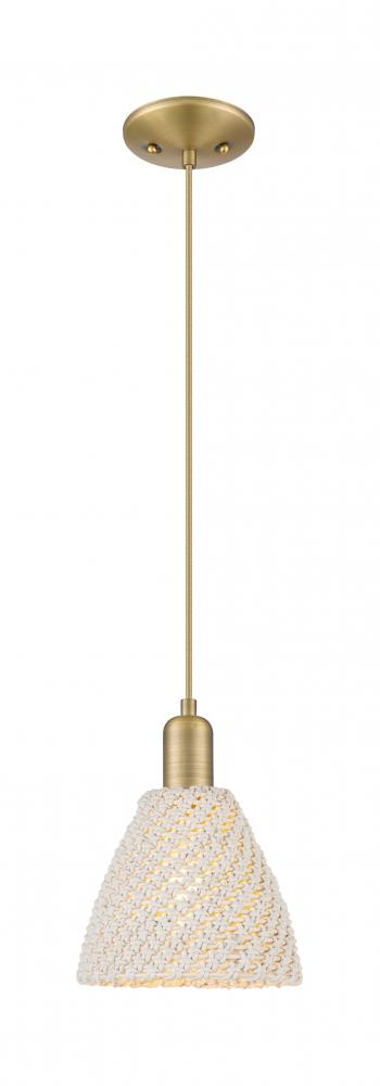Bristol Natural - 1 Light - 6 inch - Brushed Brass - Cord hung - Mini Pendant