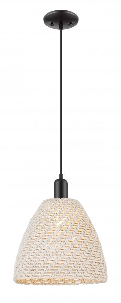 Bristol Natural - 1 Light - 6 inch - Matte Black - Cord hung - Mini Pendant