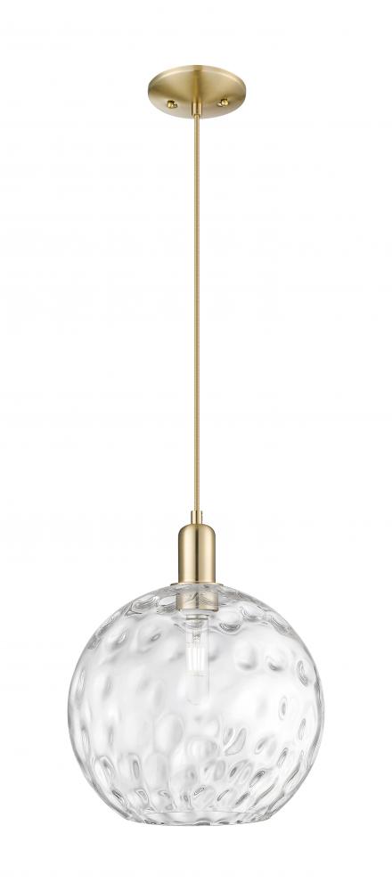 Athens Water Glass - 1 Light - 12 inch - Champagne Bronze - Cord hung - Mini Pendant