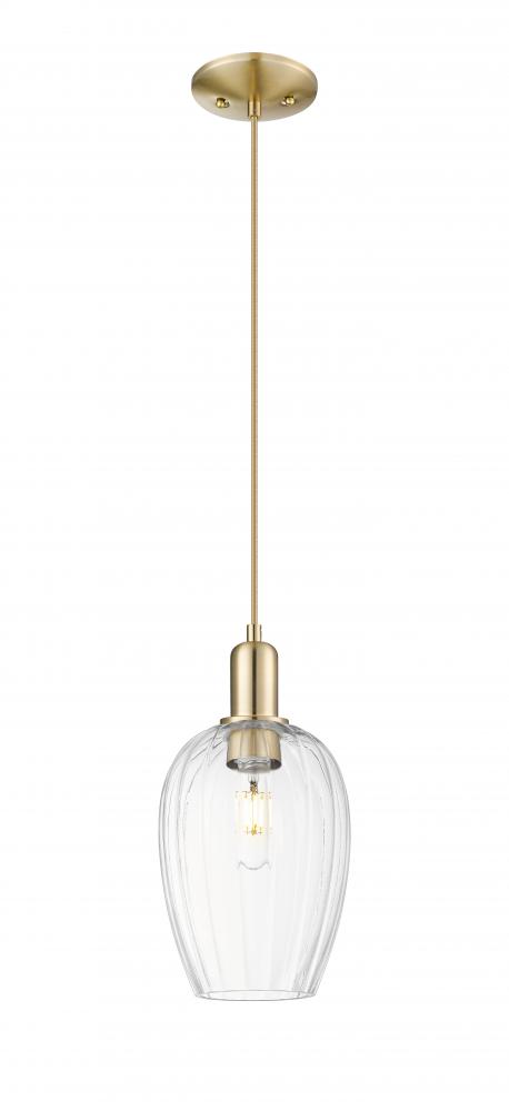 Preston Flute - 1 Light - 6 inch - Champagne Bronze - Cord hung - Mini Pendant