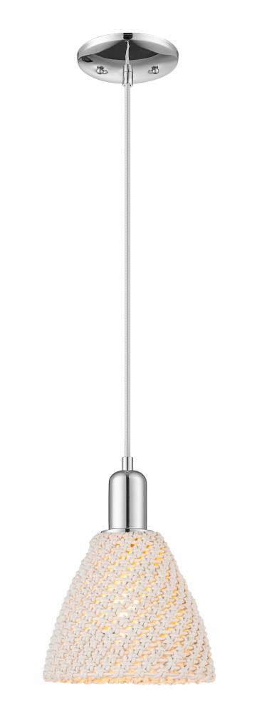 Bristol Natural - 1 Light - 6 inch - Polished Chrome - Cord hung - Mini Pendant