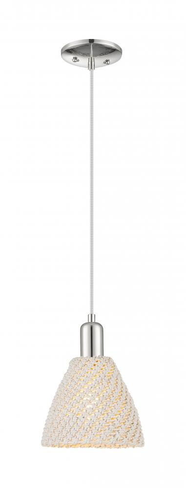 Bristol Natural - 1 Light - 6 inch - Polished Nickel - Cord hung - Mini Pendant