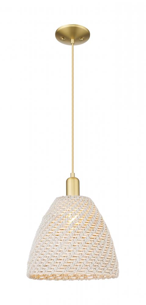 Bristol Natural - 1 Light - 6 inch - Satin Gold - Cord hung - Mini Pendant
