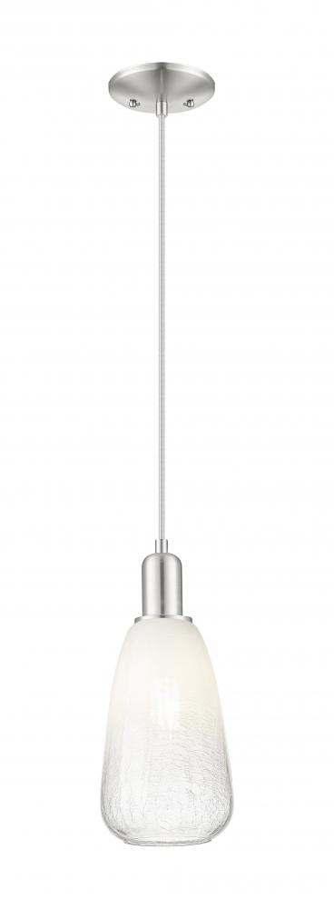 Brookhaven Almond - 1 Light - 6 inch - Brushed Satin Nickel - Cord hung - Mini Pendant
