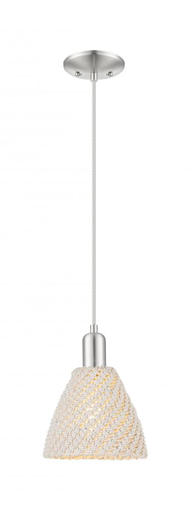 Bristol Natural - 1 Light - 6 inch - Brushed Satin Nickel - Cord hung - Mini Pendant