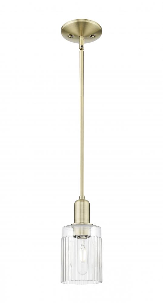 Hadley - 1 Light - 5 inch - Antique Brass - Stem hung - Mini Pendant