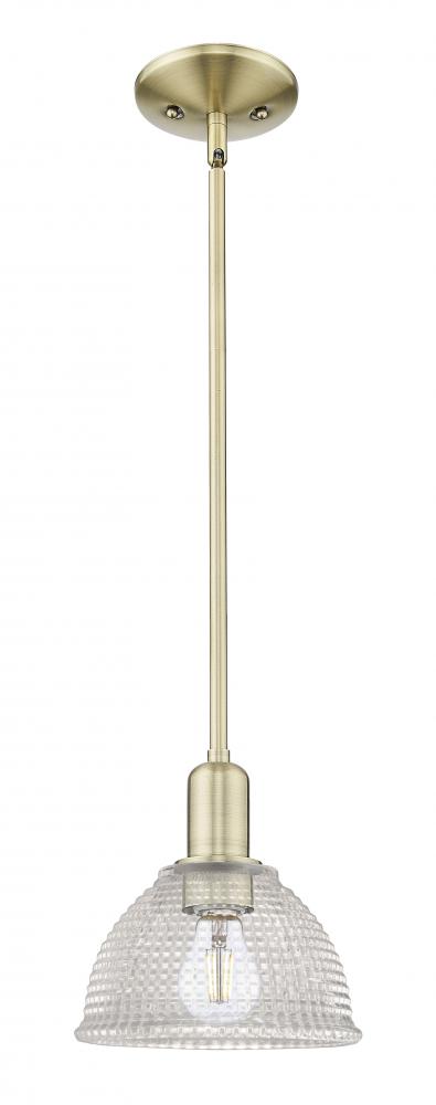 Arietta - 1 Light - 8 inch - Antique Brass - Stem hung - Mini Pendant