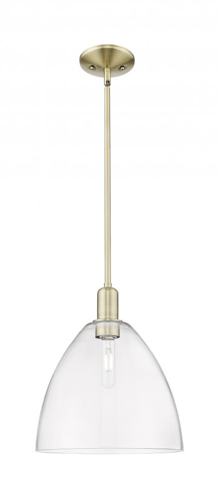 Bristol - 1 Light - 12 inch - Antique Brass - Stem hung - Mini Pendant