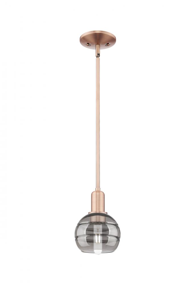 Rochester - 1 Light - 6 inch - Antique Copper - Stem hung - Mini Pendant