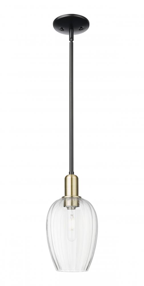 Preston Flute - 1 Light - 6 inch - Black Antique Brass - Mini Pendant