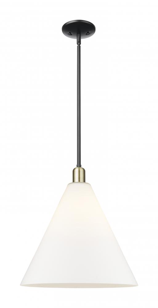 Berkshire Glass - 1 Light - 16 inch - Black Antique Brass - Stem hung - Mini Pendant