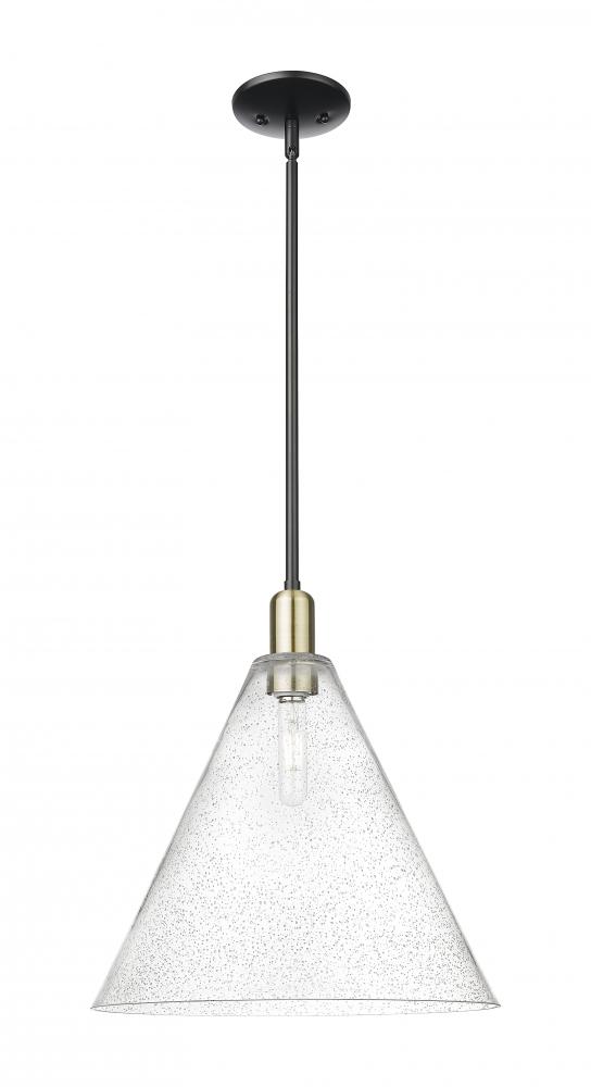 Berkshire Glass - 1 Light - 16 inch - Black Antique Brass - Stem hung - Mini Pendant