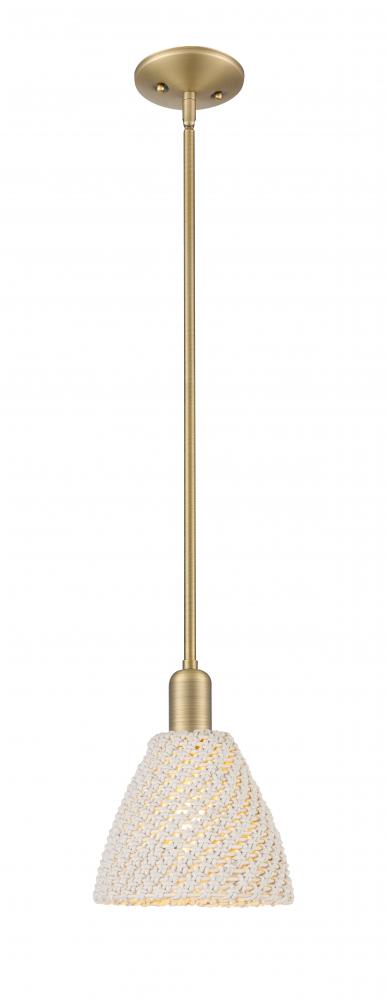 Bristol Natural - 1 Light - 6 inch - Brushed Brass - Mini Pendant