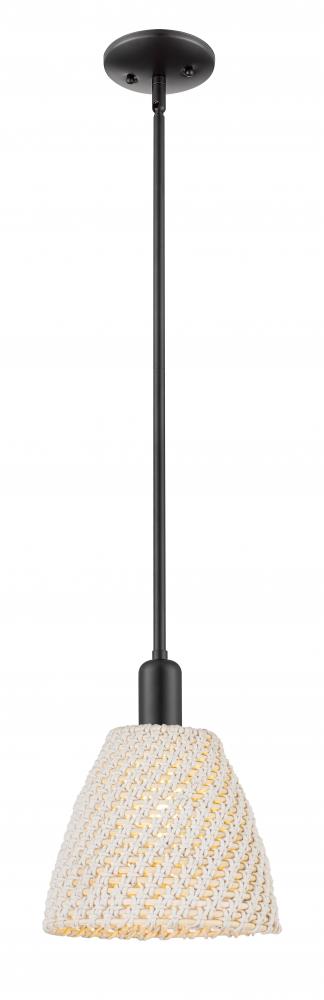 Bristol Natural - 1 Light - 6 inch - Matte Black - Mini Pendant