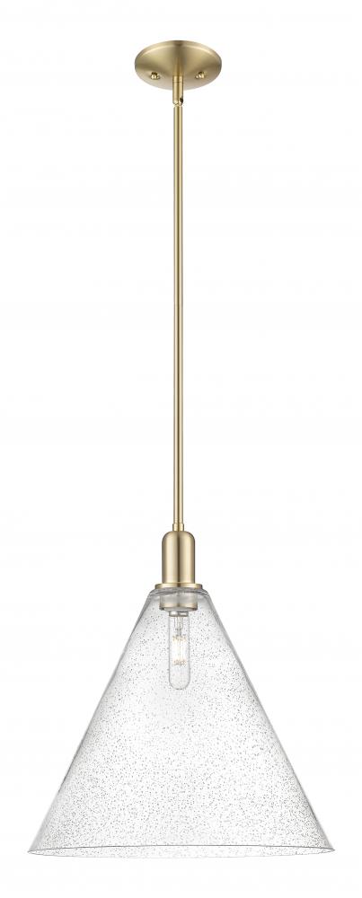 Berkshire Glass - 1 Light - 16 inch - Champagne Bronze - Stem hung - Mini Pendant