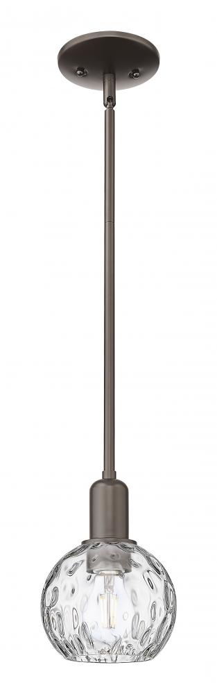 Athens Water Glass - 1 Light - 6 inch - Oil Rubbed Bronze - Stem hung - Mini Pendant
